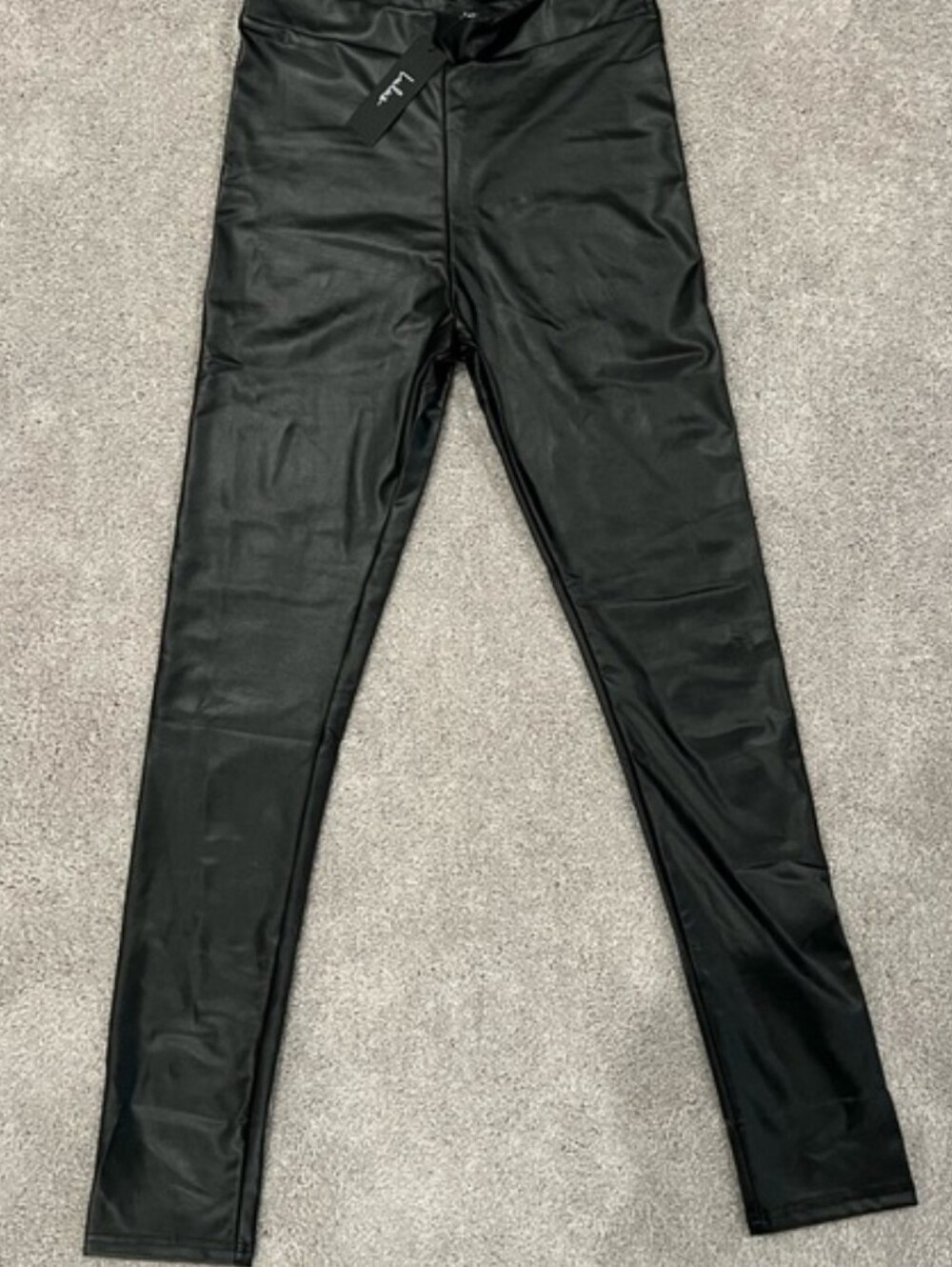 Women's Black Vegan Leather Leggings